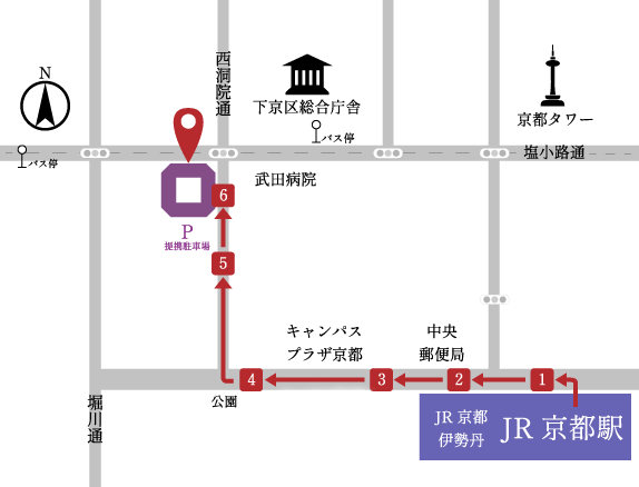 京都駅からハトヤ瑞鳳閣までのマップ