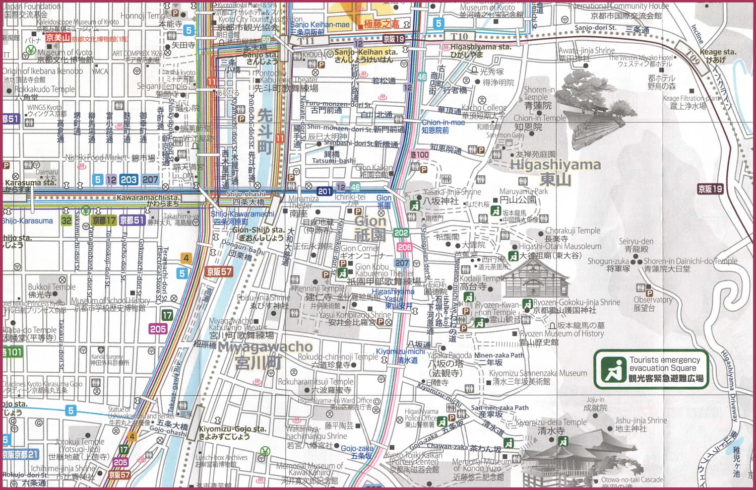 祇園・清水エリアの観光マップ